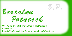 bertalan potucsek business card